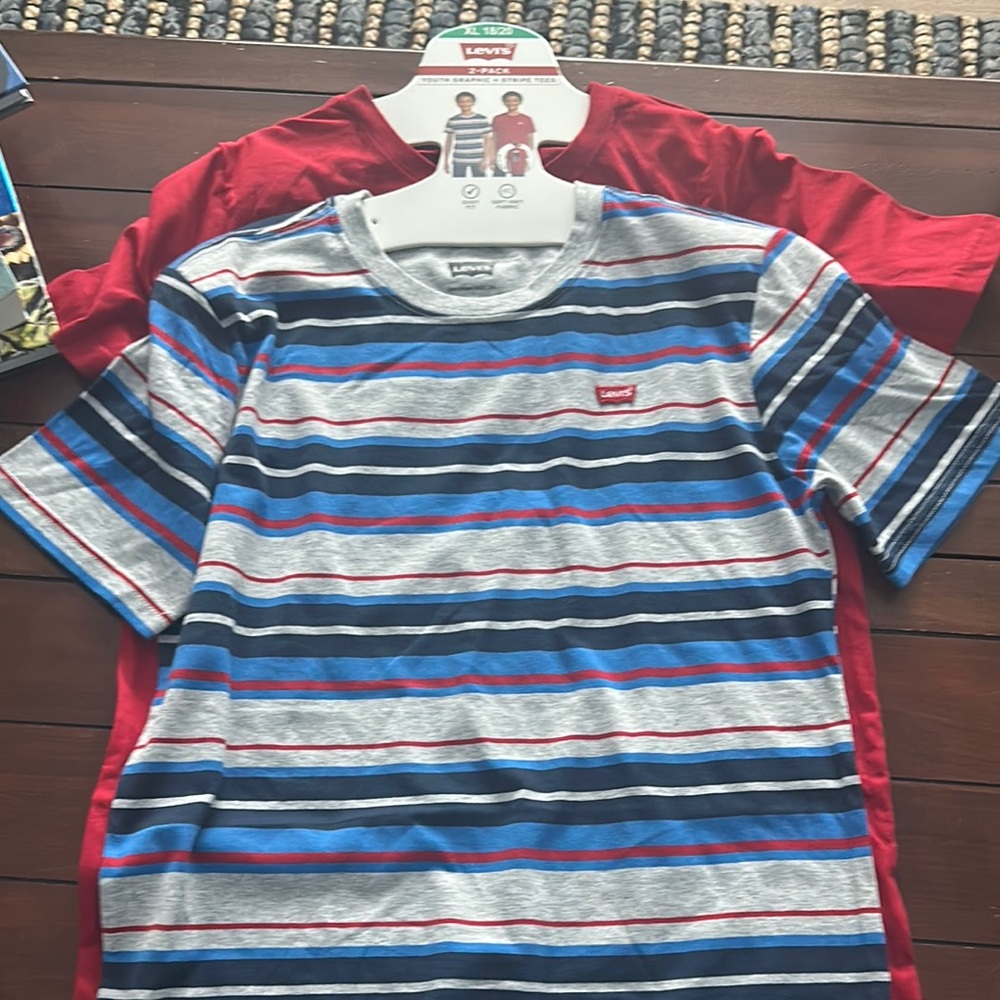Levi's Kids Red and Striped Short Sleeve Tees
